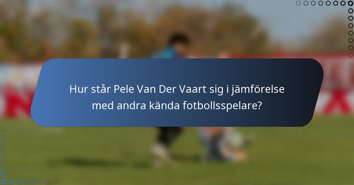 Hur står Pele Van Der Vaart sig i jämförelse med andra kända fotbollsspelare?