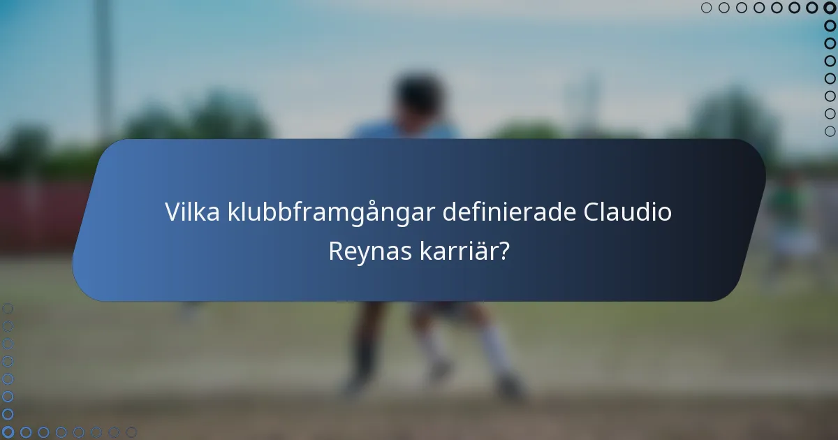 Vilka klubbframgångar definierade Claudio Reynas karriär?